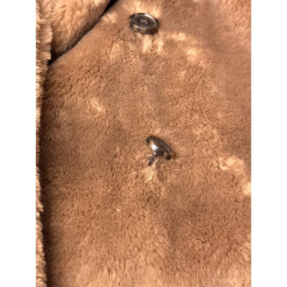 New J Crew Faux Fur Peacoat XS Womens Brown Double Breasted - Picture 7 of 10